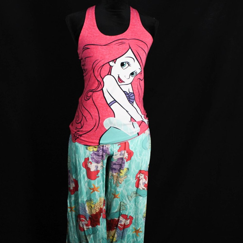 Disney The Little Mermaid Tank and PJ Pant Set Small Top Med Bottom